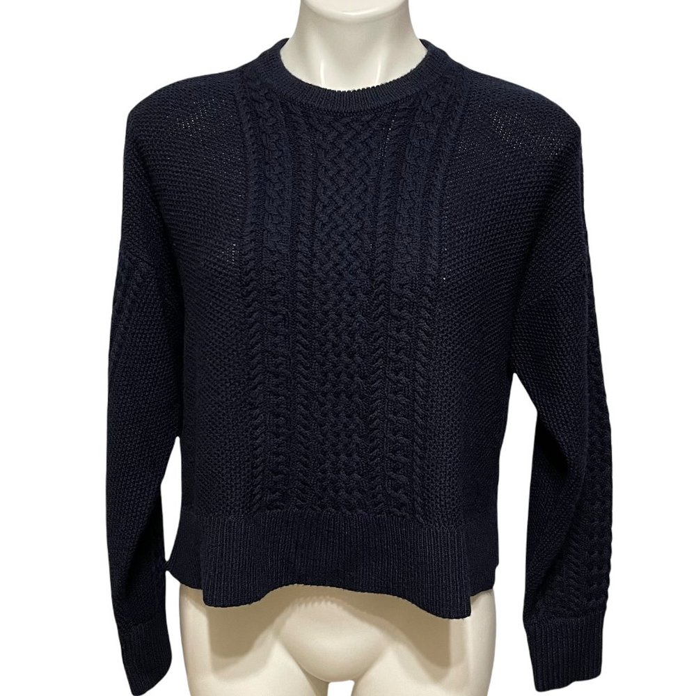 ATM Anthony Thomas Melillo XS Crewneck Wool Cable Knit Sweater
